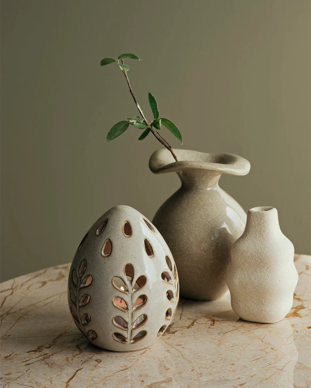 BROSTE Copenhagen Vase Florentina XS - Glossy Beige - July