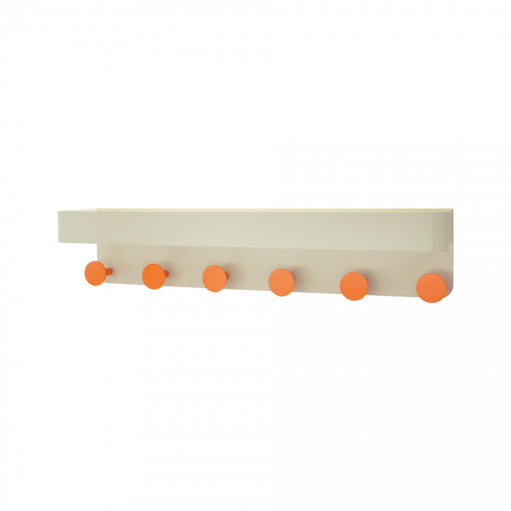 Wall Coat Rack with Shelf - Cream