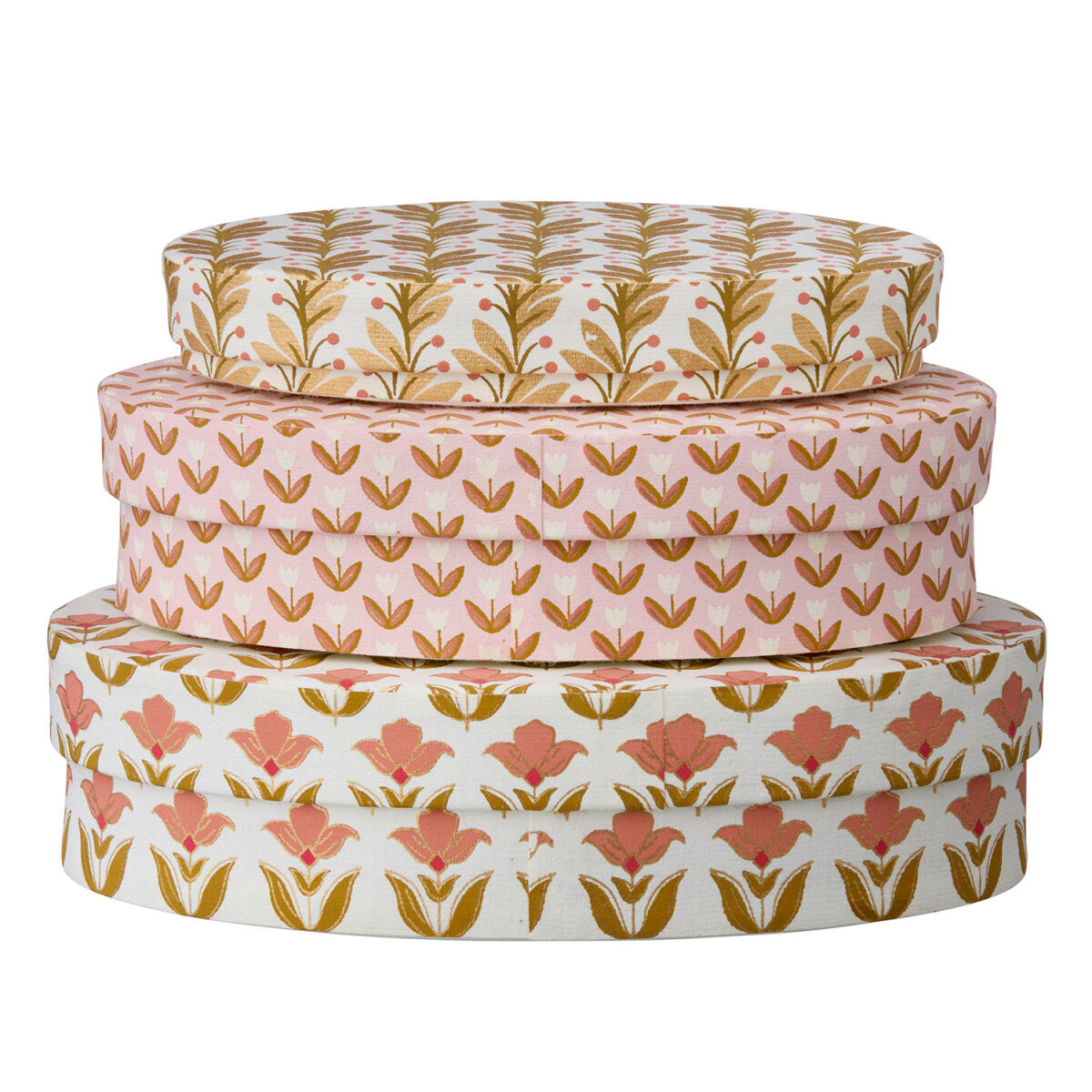Bungalow Oval Box Usha S - Old Rose (Set of 3)