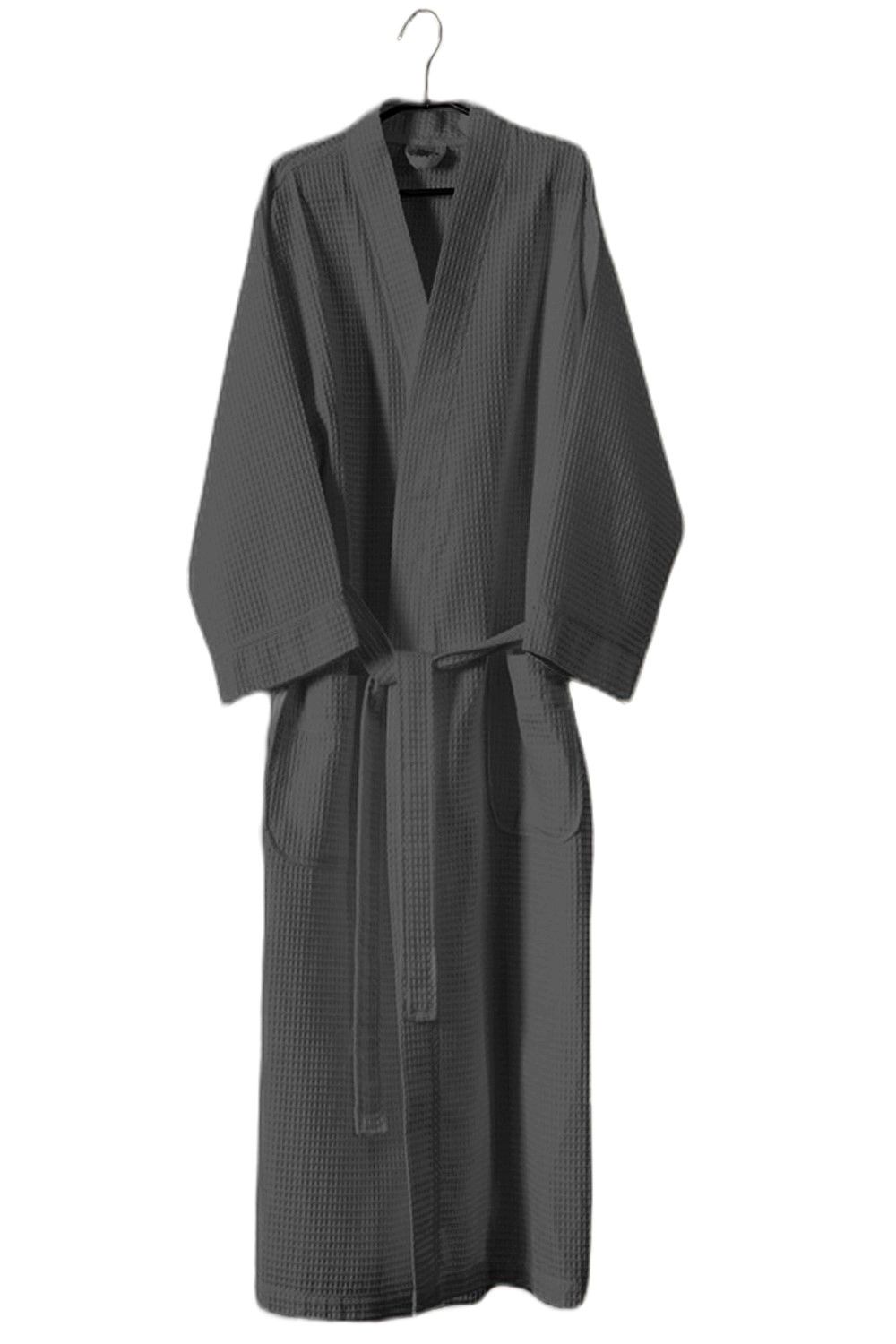Baksana 50/50 Waffle Kimono Robe - Cotton - Unisex