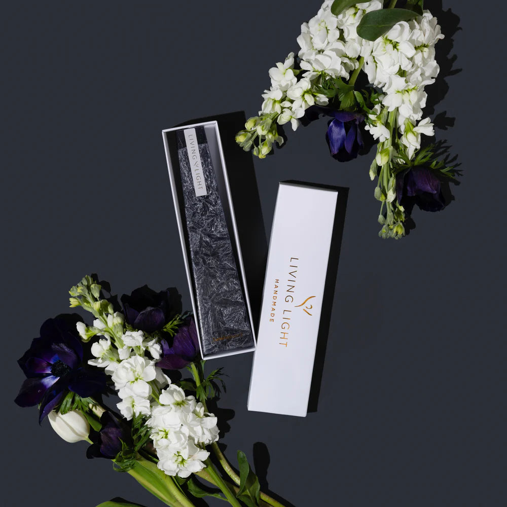 Black Iris Icicle Candle - Black - NZ Made - Plant & Beeswax