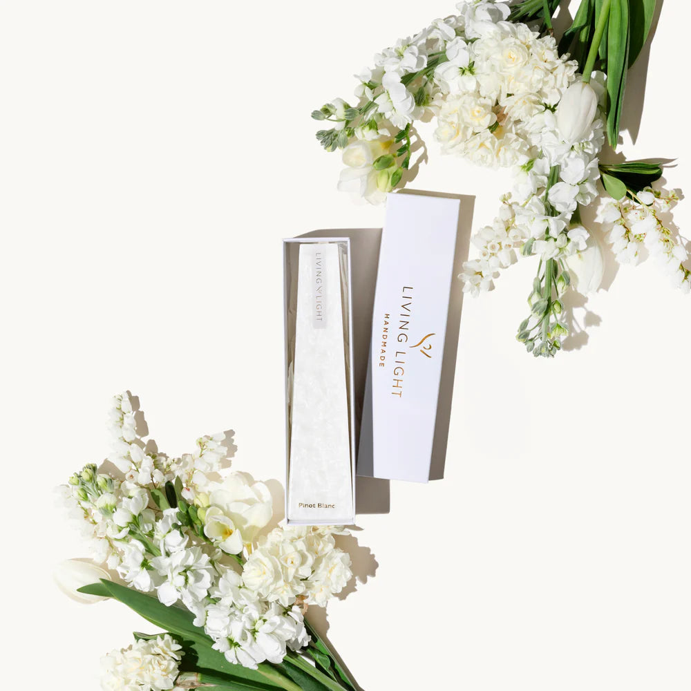 Pinot Blanc Icicle Candle - White - NZ Made - Plant & Beeswax