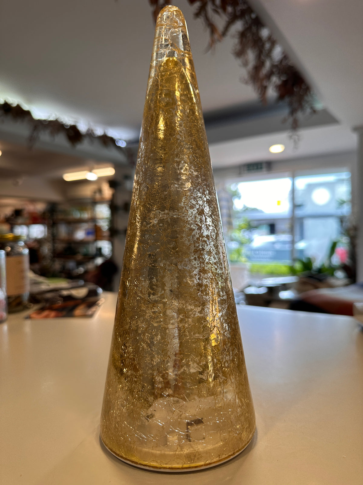 Gold Crackle Glass Tree - 2 Sizes *