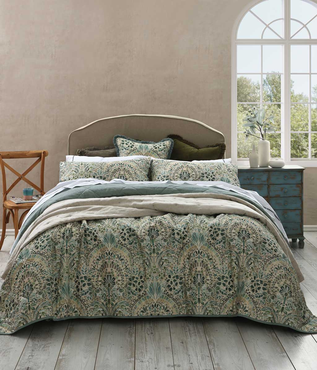 MM Linen Andora Bedspread Set - European flax Linen and cotton blend