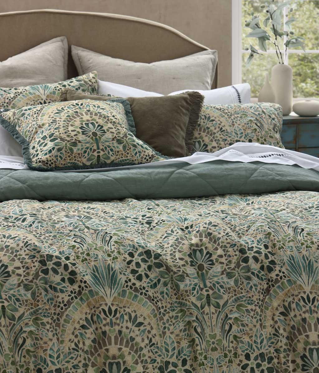 MM Linen Andora Bedspread Set - European flax Linen and cotton blend