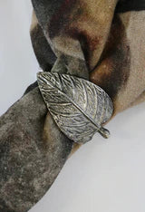 Frankly Cotton Duo Leaf Napkin Ring Silver finish - 5.7cm