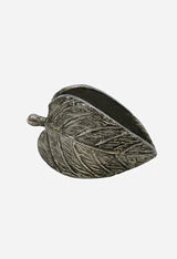 Frankly Cotton Duo Leaf Napkin Ring Silver finish - 5.7cm