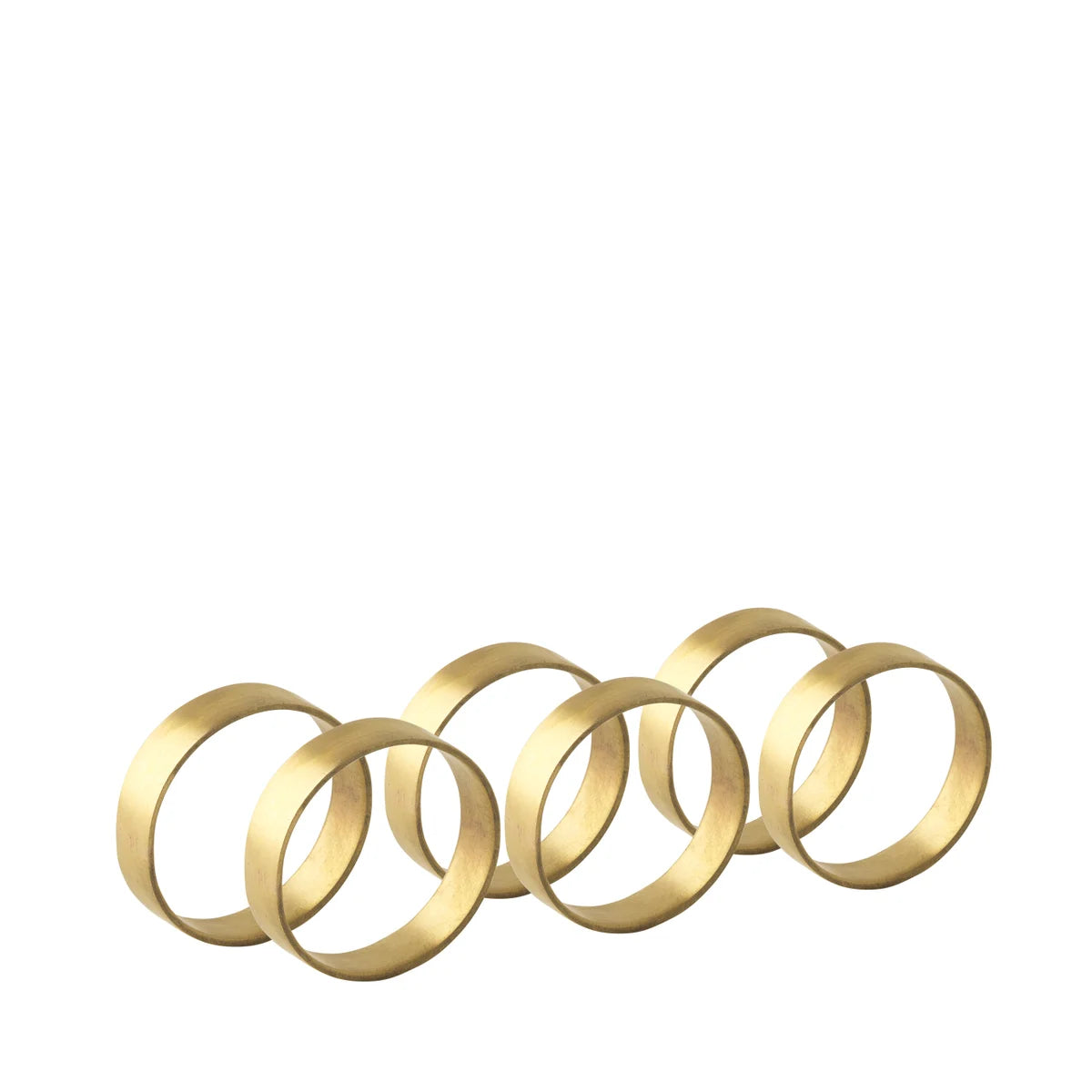 BROSTE Copenhagen Napkin Ring Set of 6 - Brass - 5cm