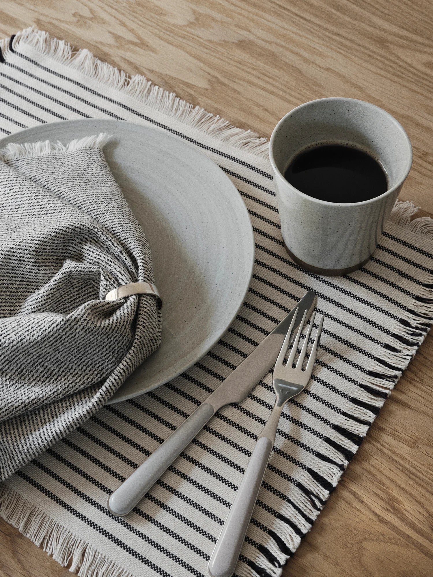 Broste Elouise Placemat (2) Off White/Black