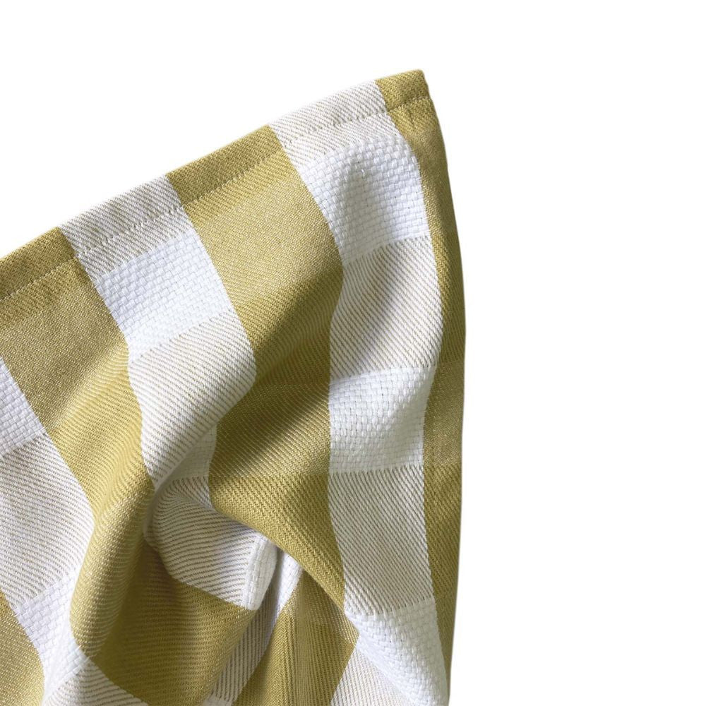 Basket Weave Plaid Antique Gold Tea towel