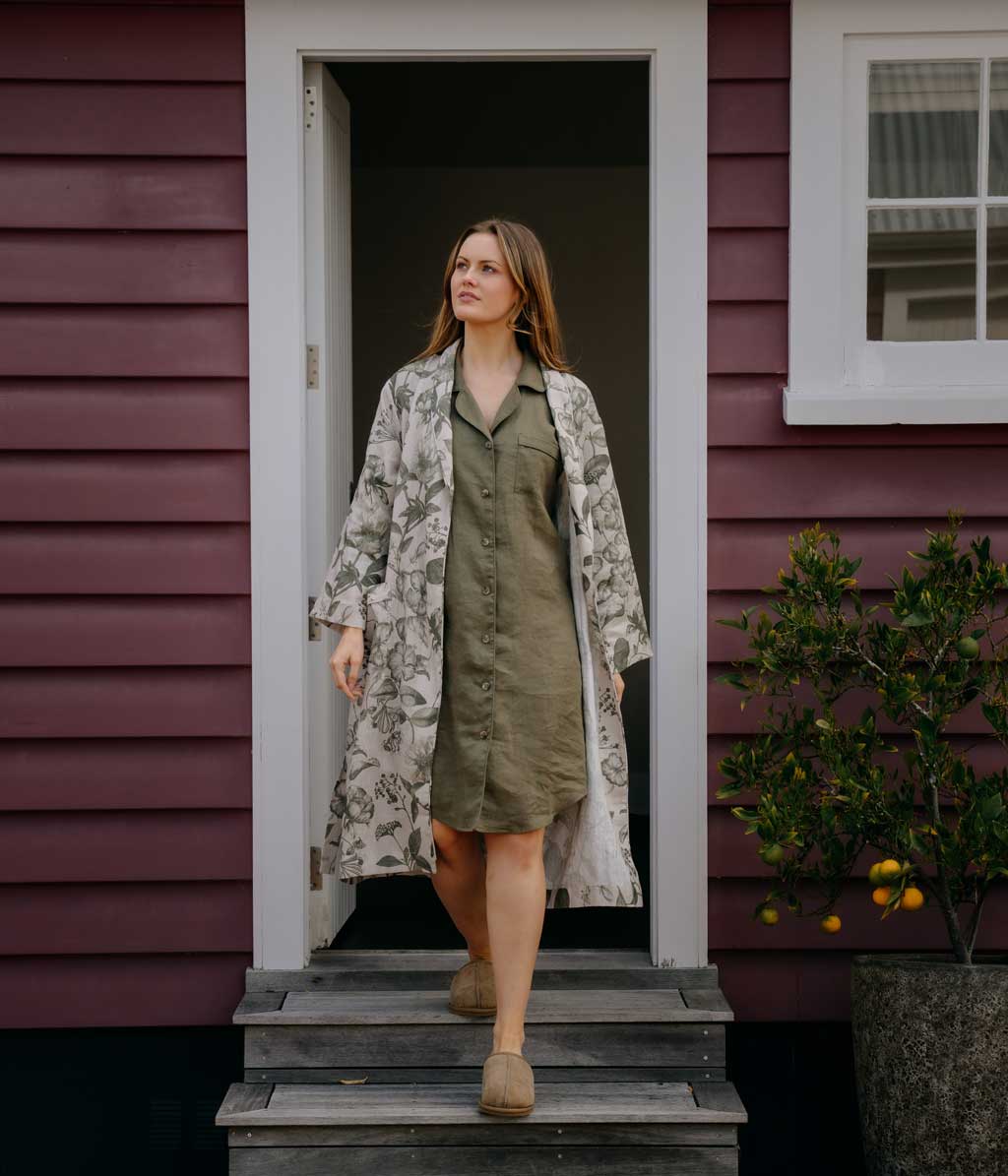 Linen Nightshirt Botanical