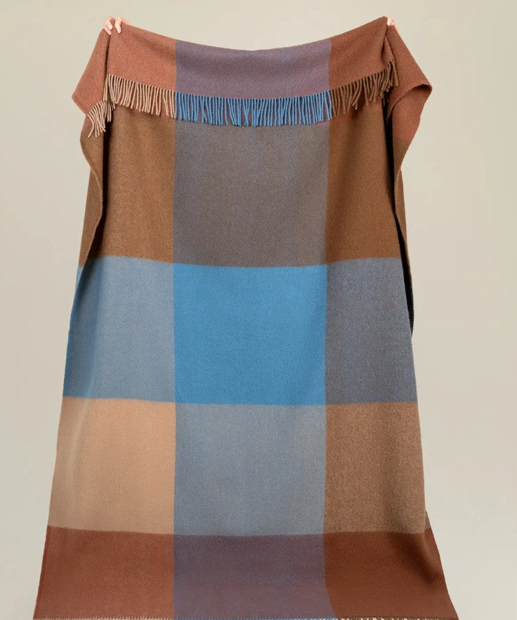 Weave Large Check Wool Throw - Brookside Ocean - Delivery from May end 2026
