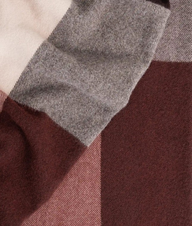 Weave Large Check Wool Throw - Brookside Beetroot