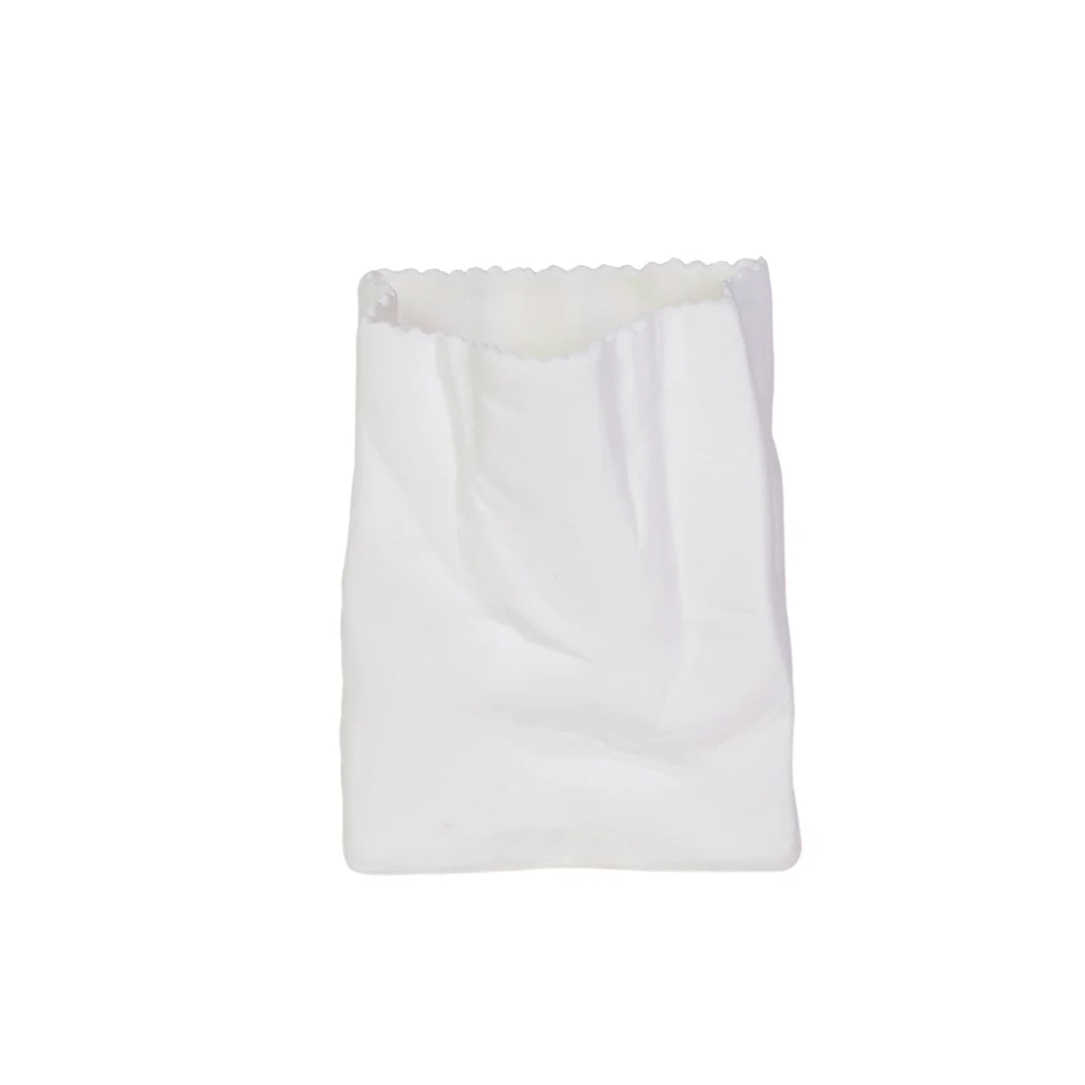 Frankly Cotton - Large Paper Bag Vase - White - Fine Bone China