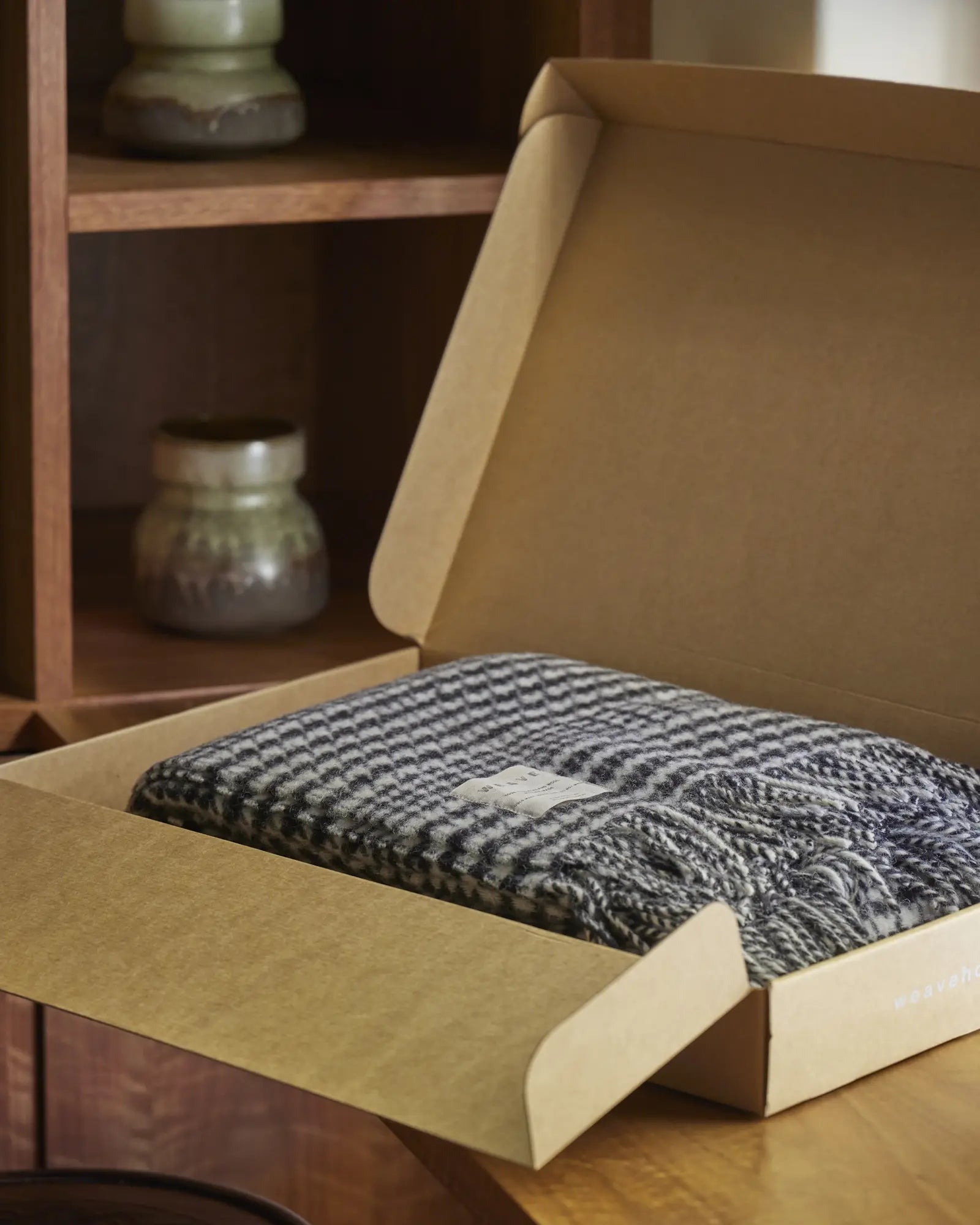 Weave Home Helmsdale Midnight Wool Throw Blanket