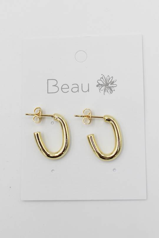 Beau EE041 Goldie Curve Stainless Steel Earrings