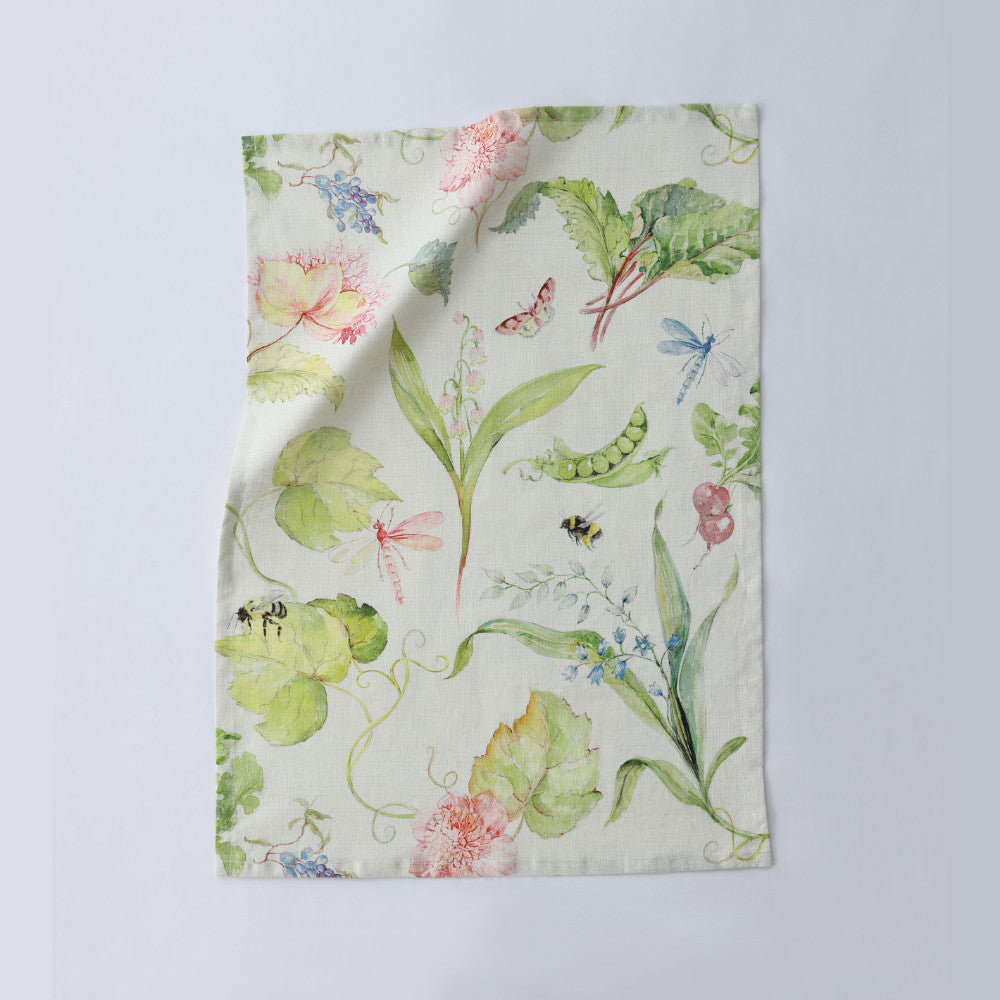 MM Linen Essie Printed 50% European Flax Linen & 50% Cotton Tea Towel 50x70cm