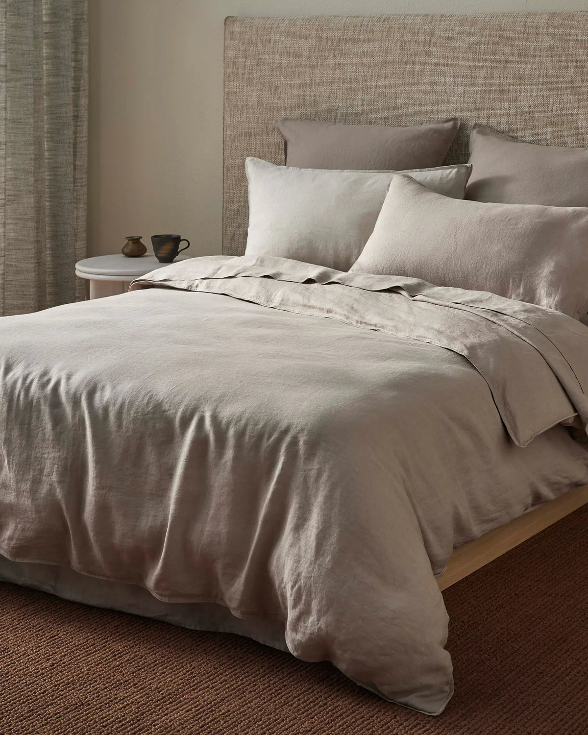Ravello Flat Sheet Pebble