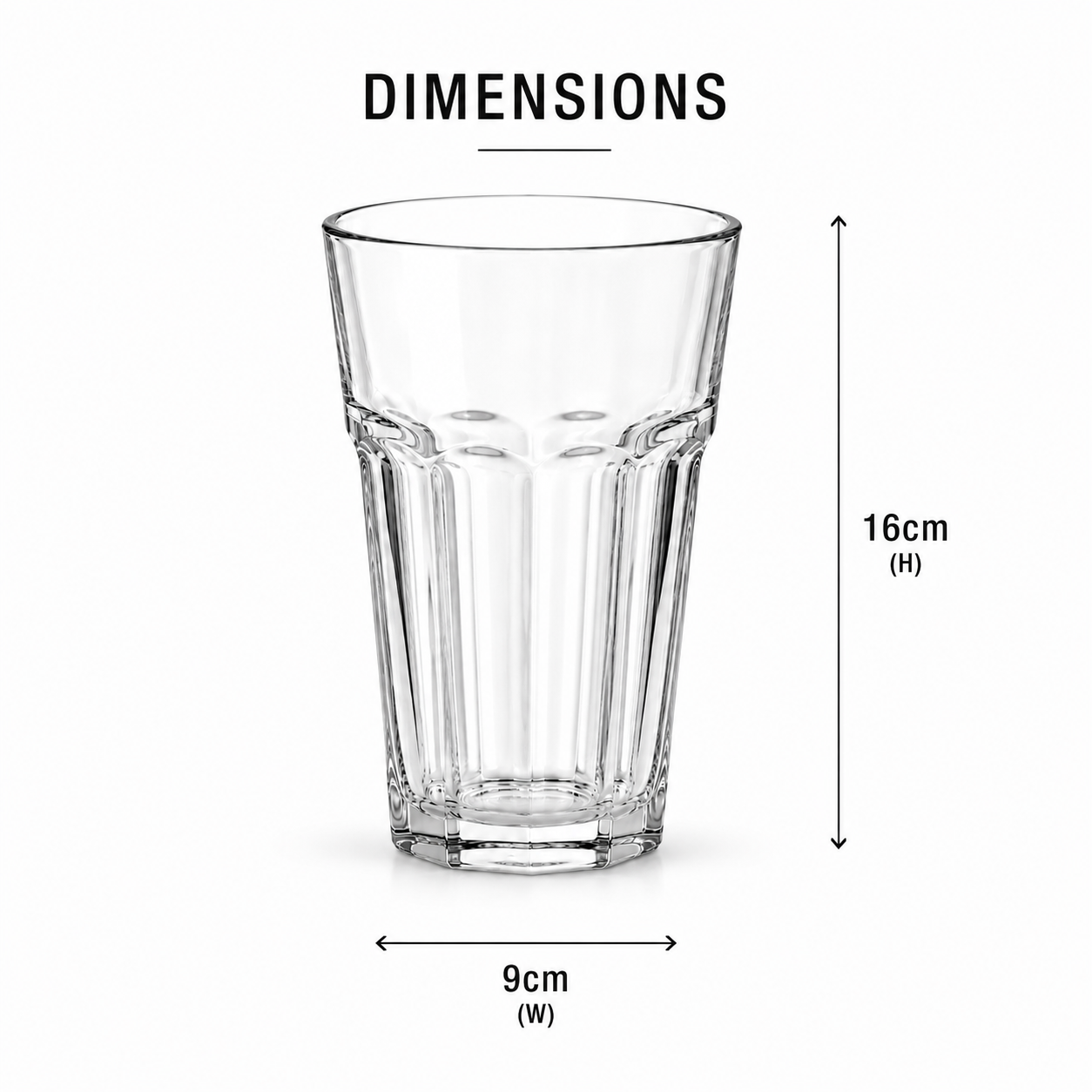 Frankly Cotton Clear Faceted Toughened Glass Tumbler 473ml