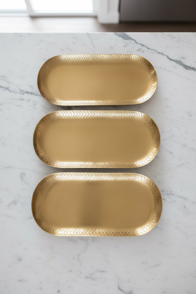 ANKARA Avani Trays - Set of 3 - Solid Brass