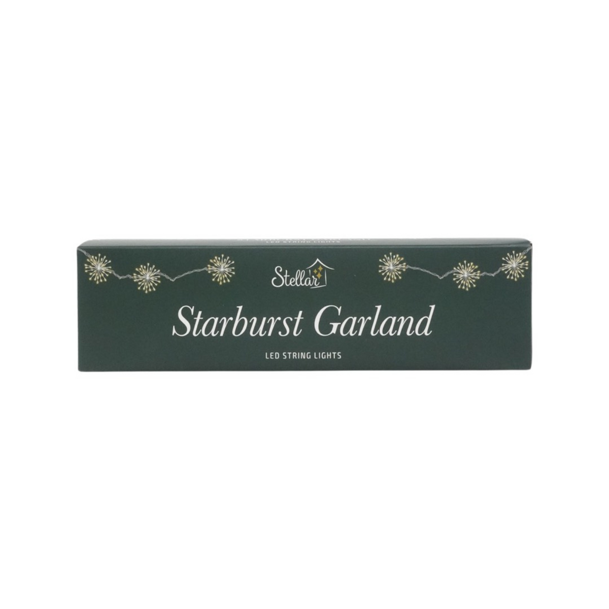 Starburst Garland 1.5m Silver Warm White Battery
