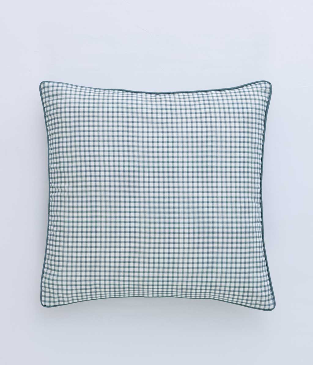 Gingham Cushion Cover Blue