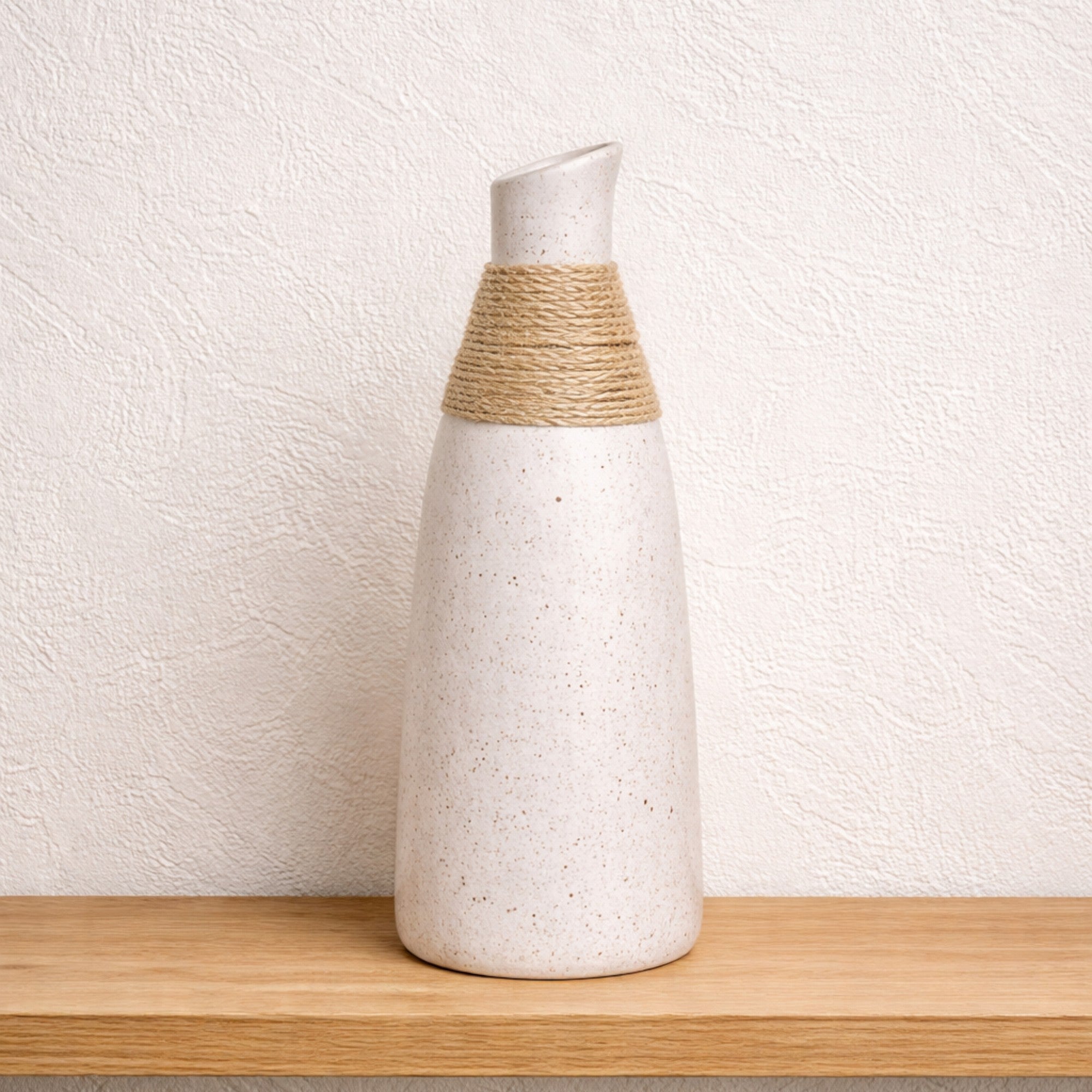 Frankly Cotton Speckled Ceramic Rope Vase