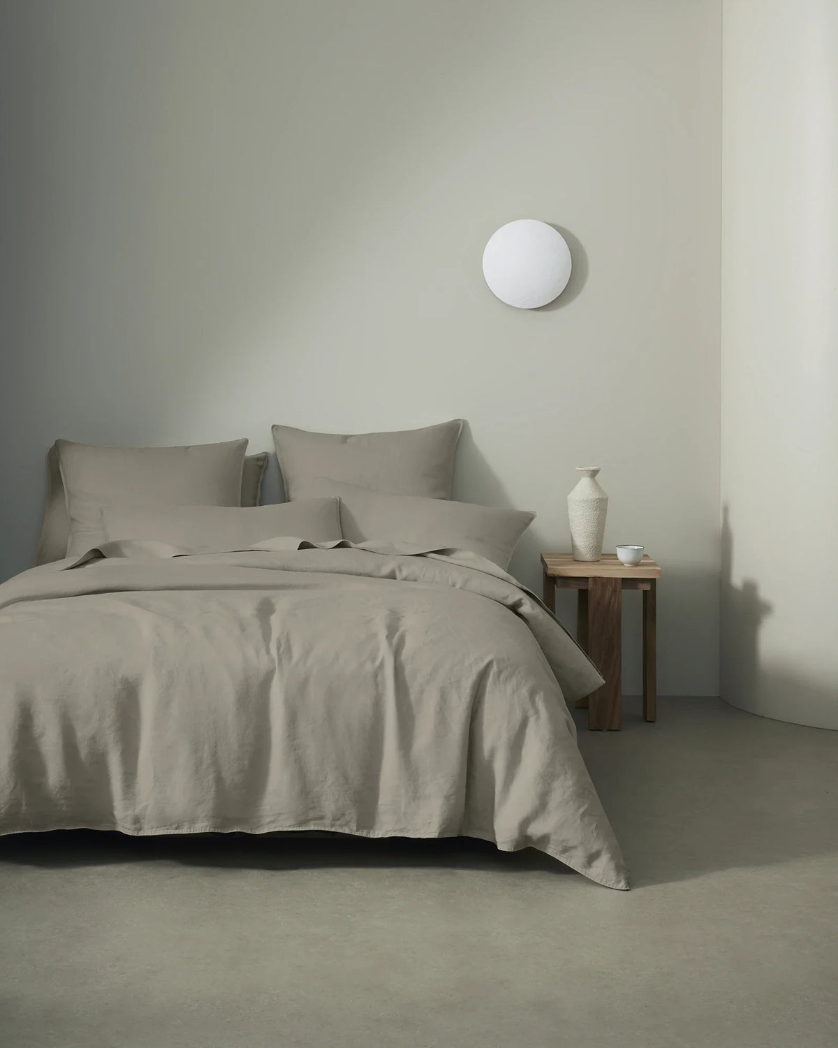 Ravello Flat Sheet Pebble