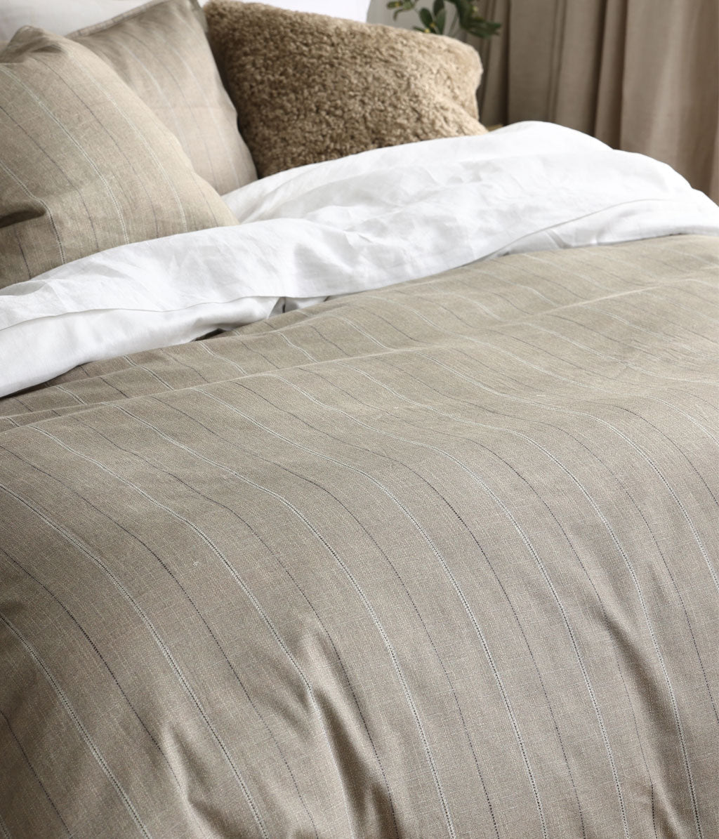 MM Linen Hedge Sateen Cotton Duvet Set - Natural