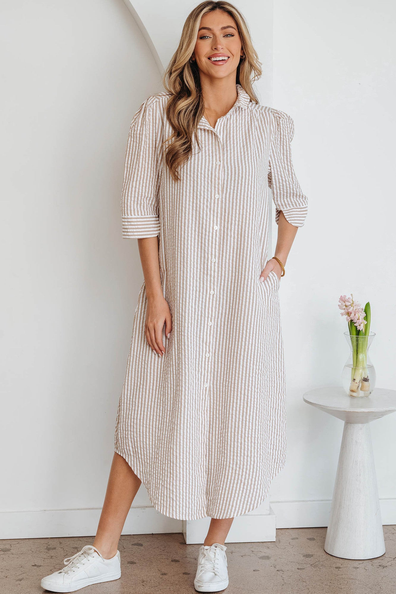 Beau Aston Stripe Shirt Dress 12-14