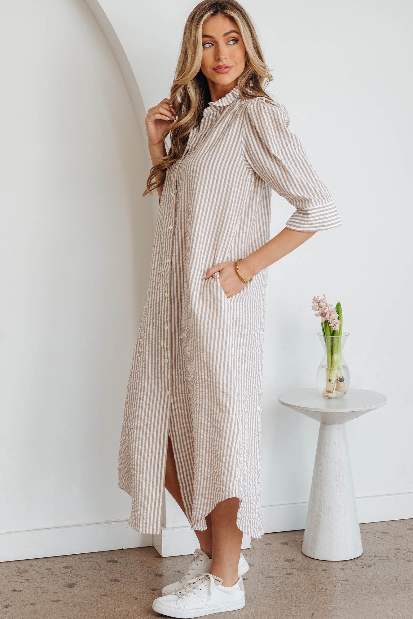 Beau Aston Stripe Shirt Dress 12-14