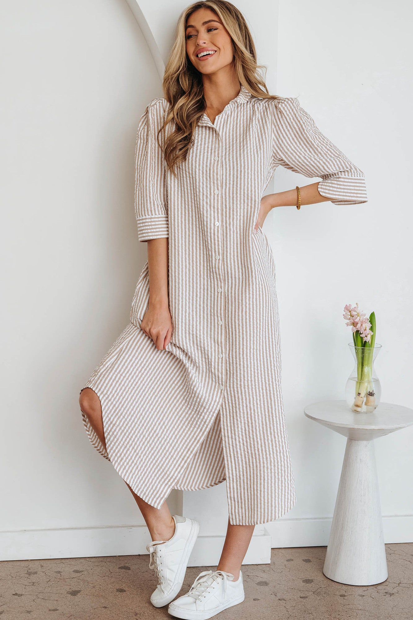 Beau Aston Stripe Shirt Dress 12-14
