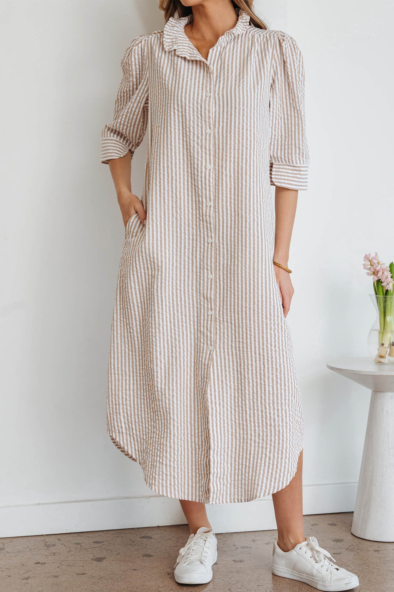 Beau Aston Stripe Shirt Dress 12-14