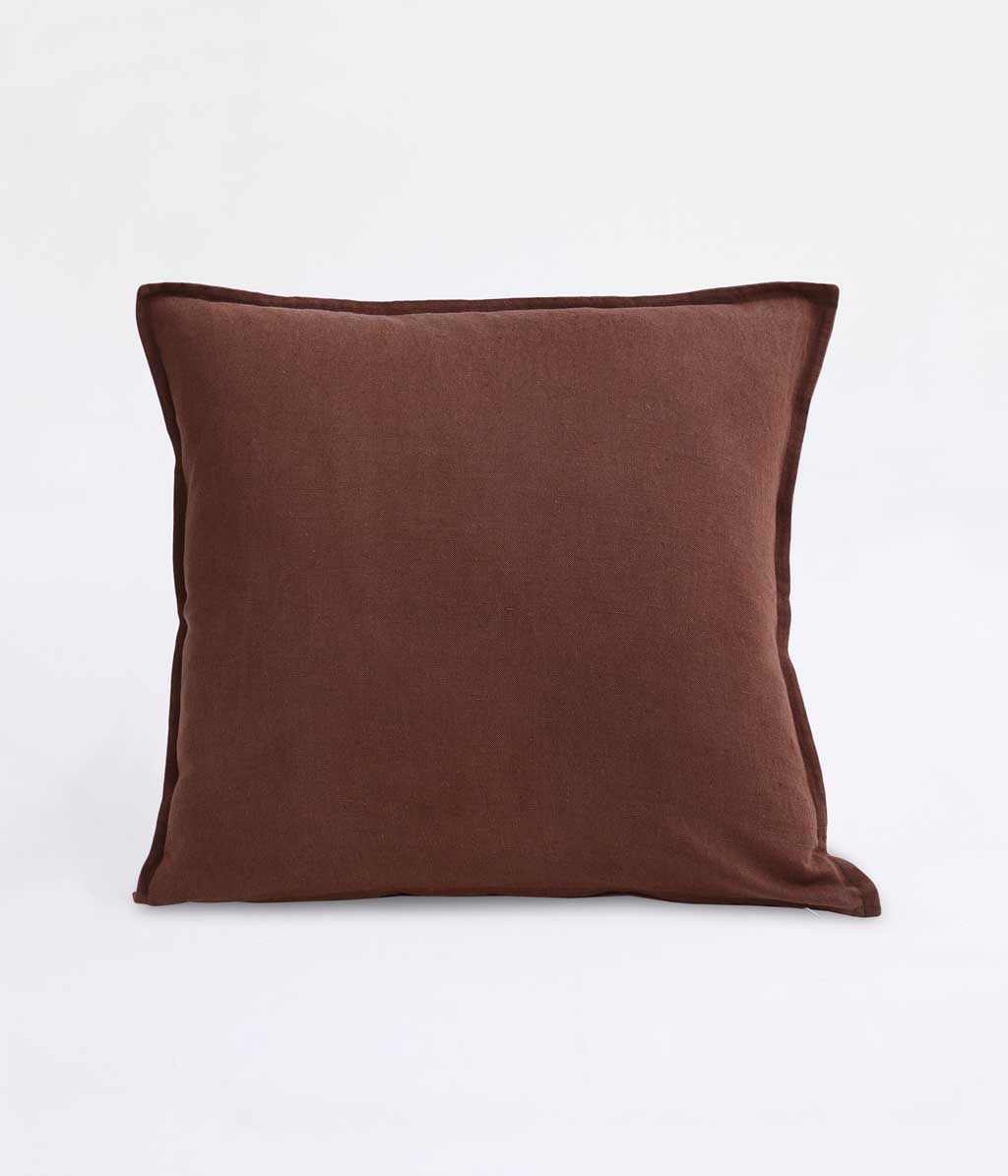 Linen Cushion Cover Carob