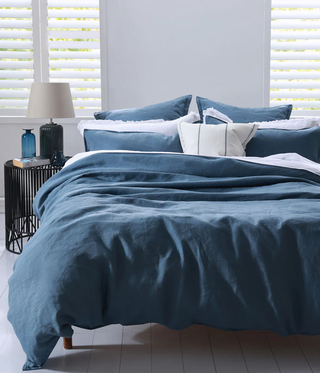 MM Linen Laundered Linen Duvet Set - Ocean