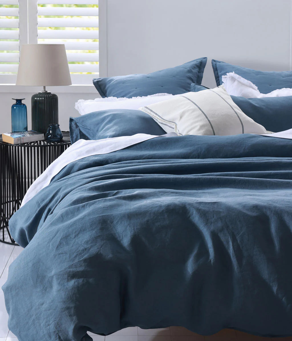 MM Linen Laundered Linen Duvet Set - Ocean