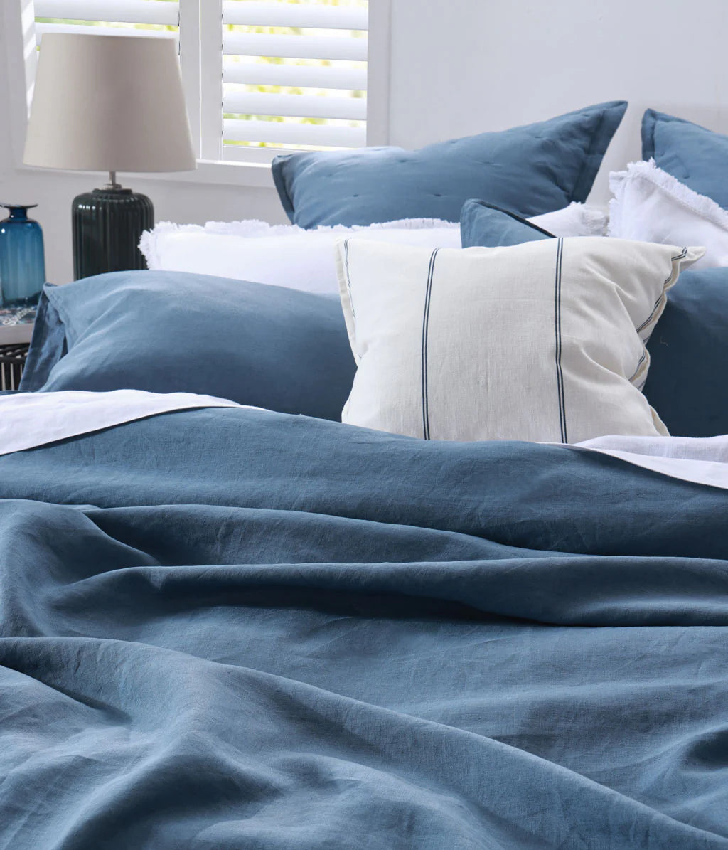 MM Linen Laundered Linen Duvet Set - Ocean