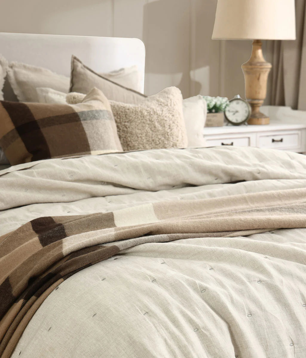 MM Linen Laundered Linen Bedspread Set - Natural