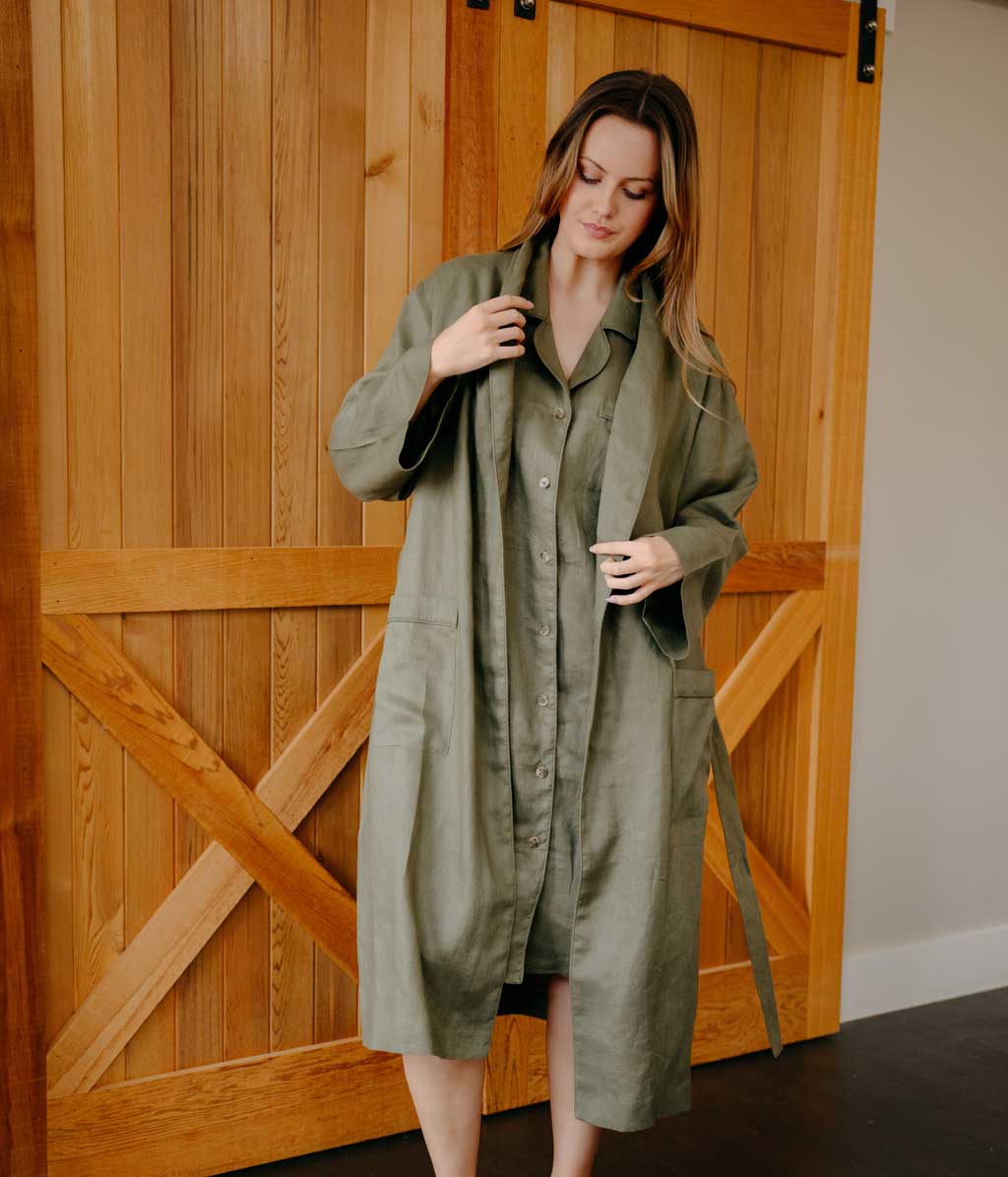 Linen Robe Ivy