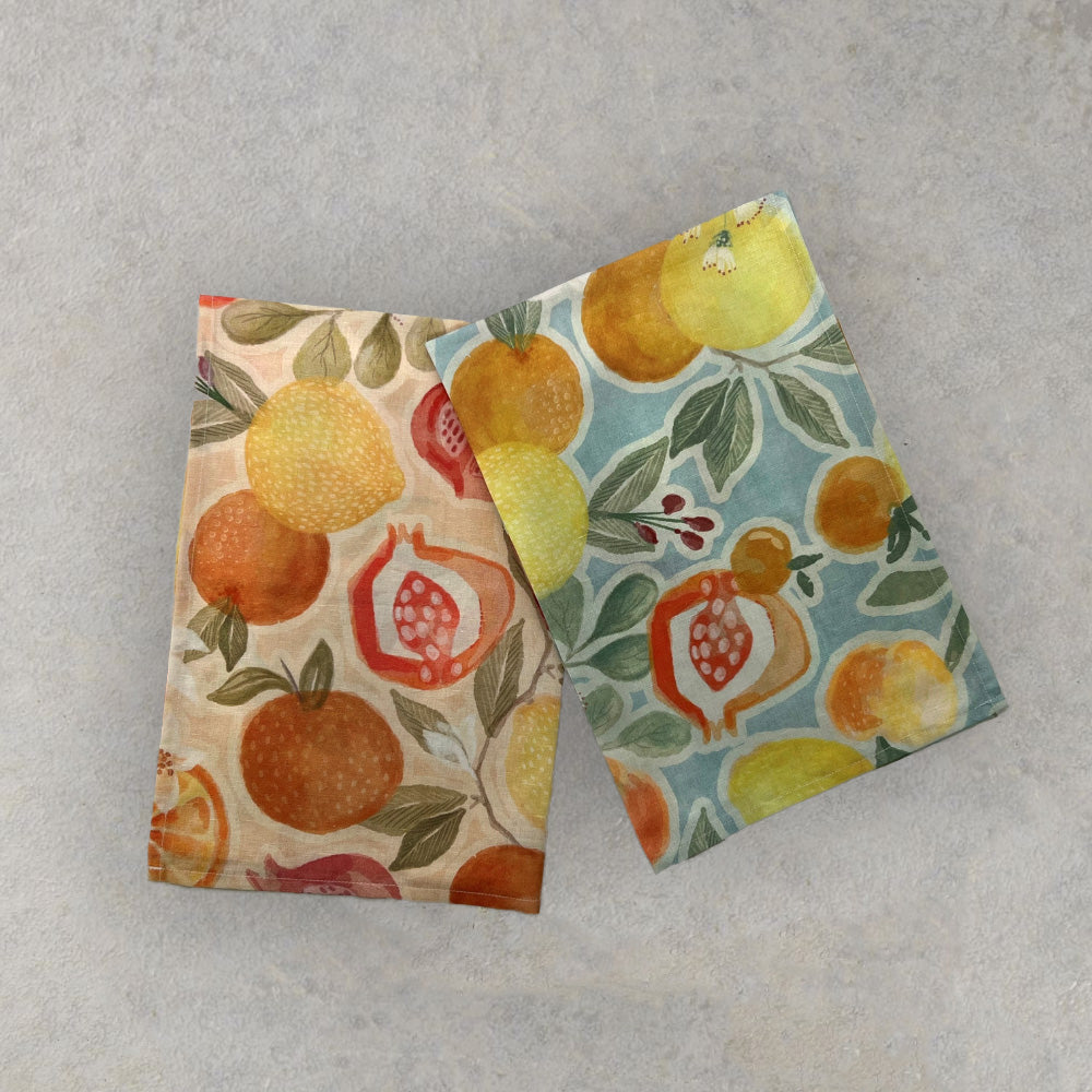 Baksana Linen Tea Towel - Med - Orange ONLY