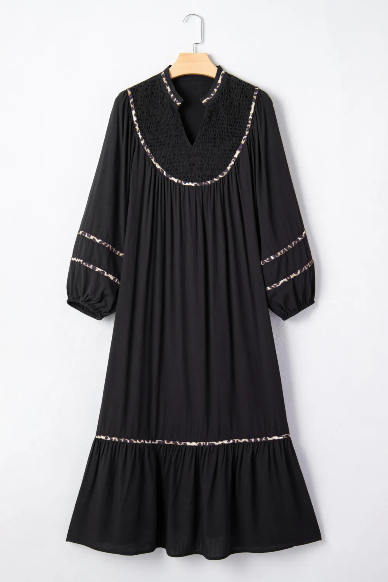 Beau Margot Smocked Animal Trim Dress