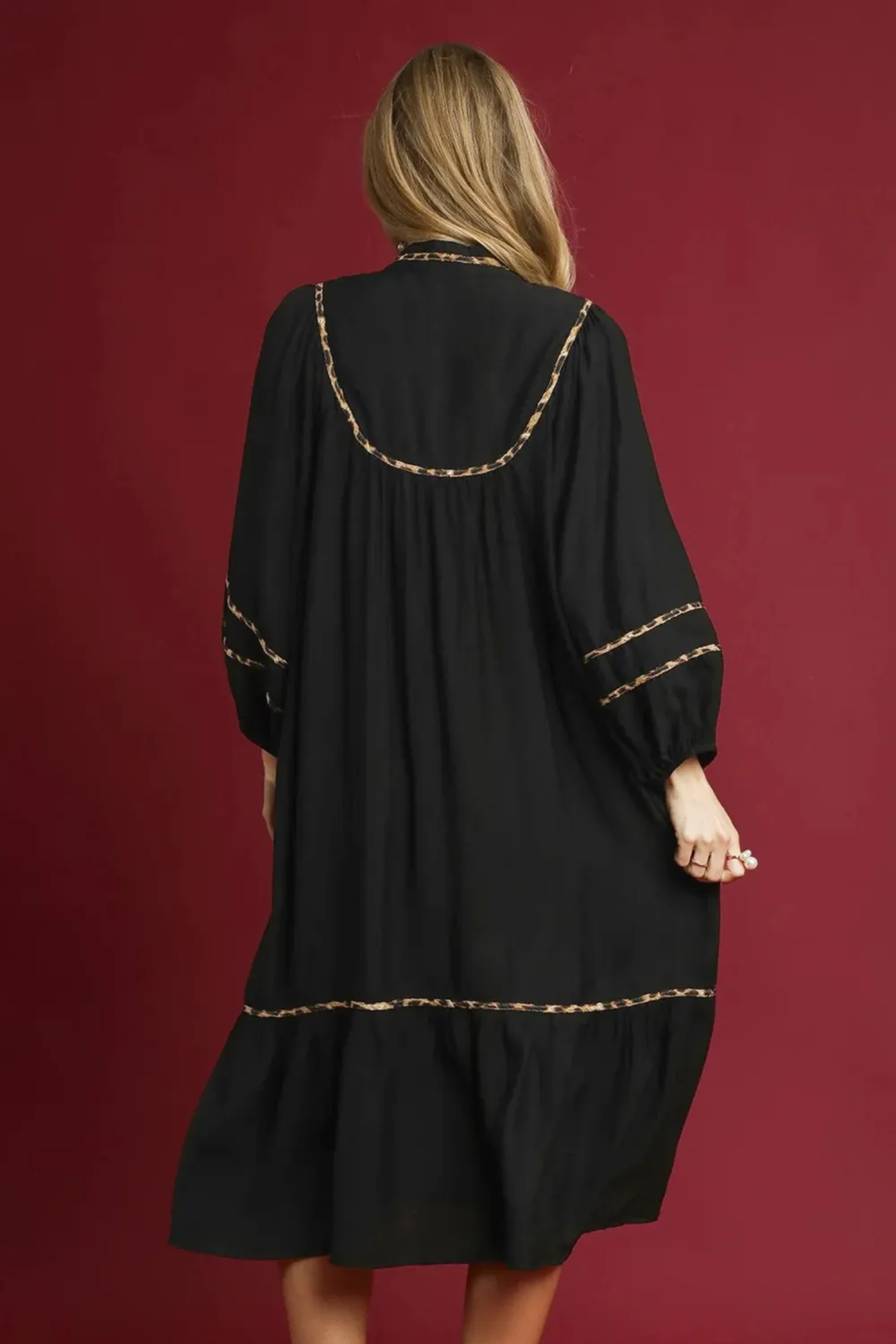 Beau Margot Smocked Animal Trim Dress