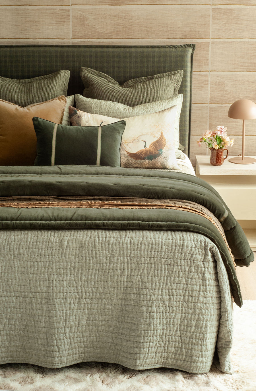 Misaka Light Moss Bedspread