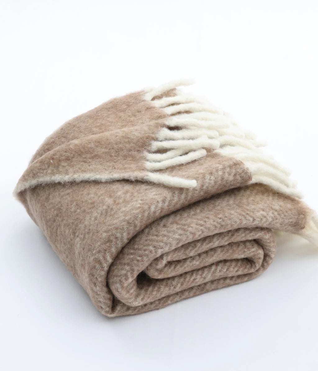 MM Linen NZ Wool Throw Chestnut