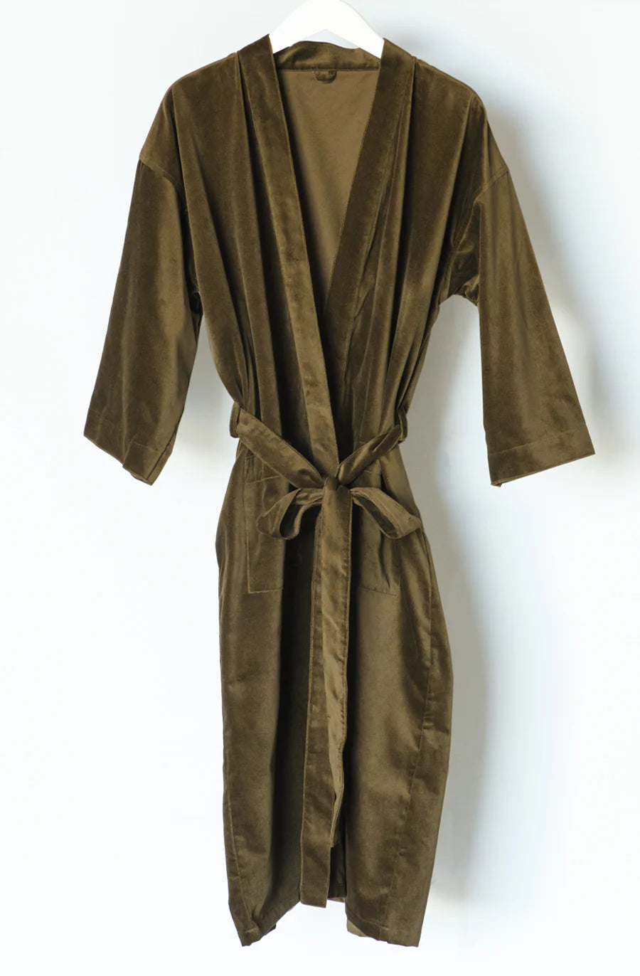 Bianca Lorenne Nokori Deep Moss Housecoat - Soft Cotton Linen Blend