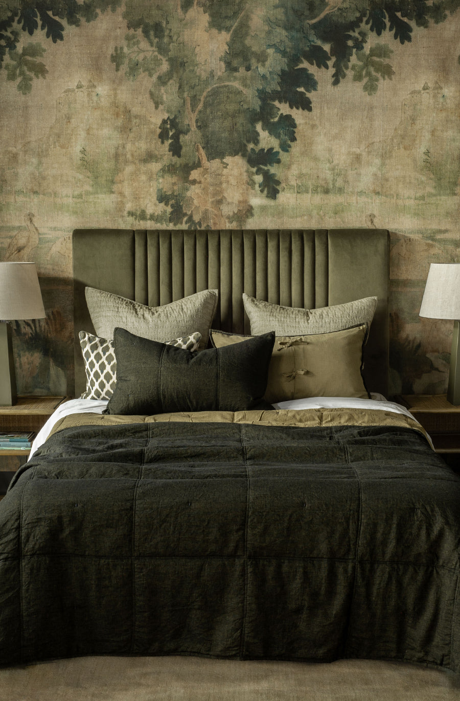Noma Midnight Moss Bedspread