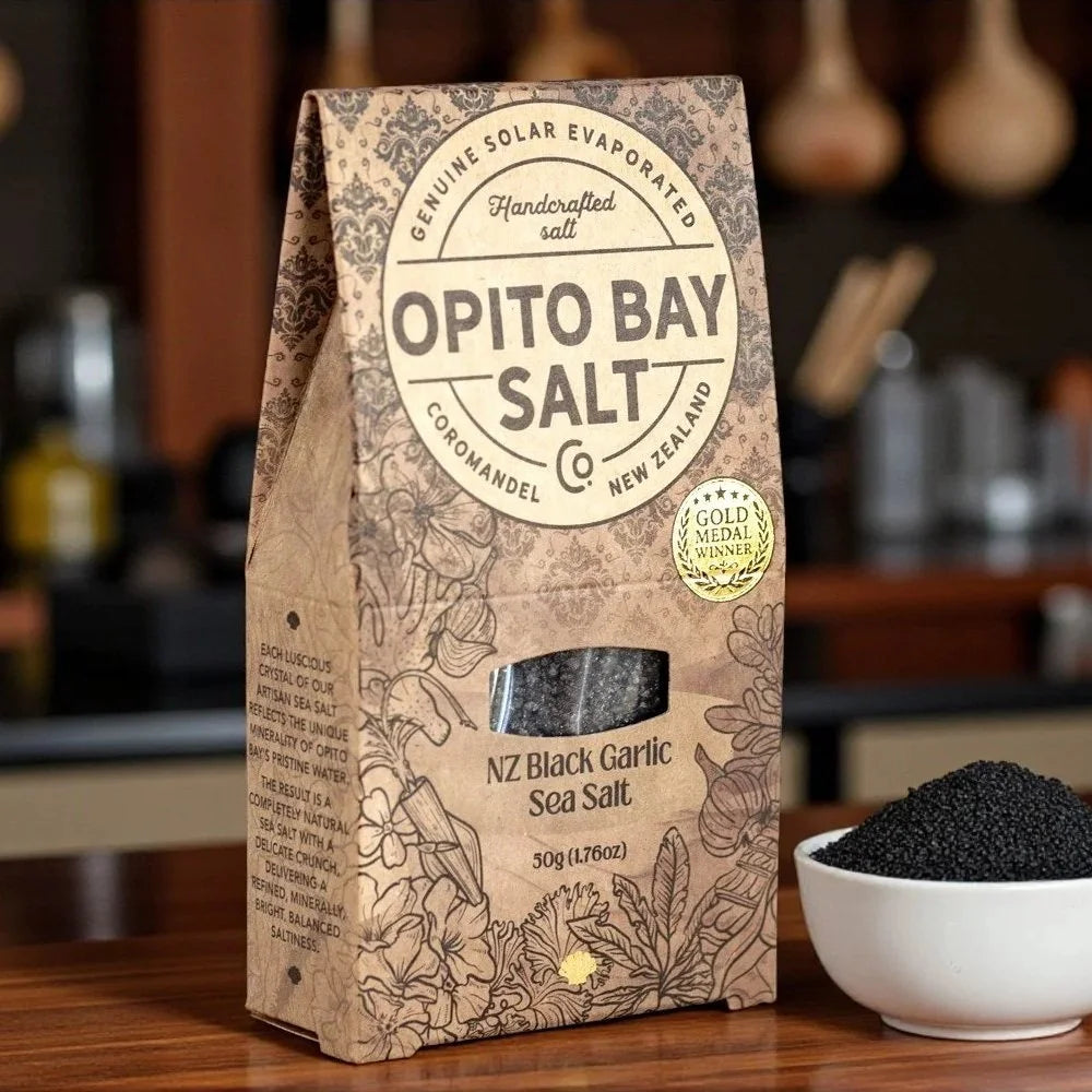Orpito Bay NEW Coromendal NZ Black Garlic Sea Salt 50g