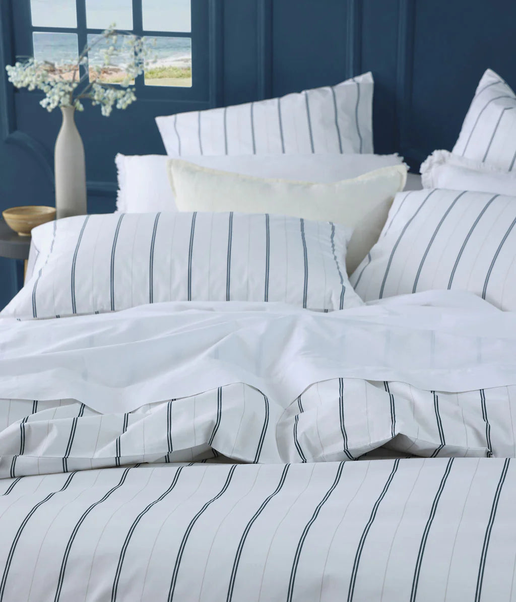 MM Linen Botanical Duvet Set - Bluestone