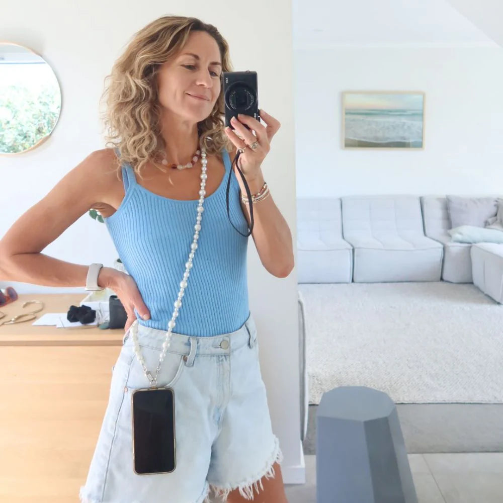 Lanyard Cross Body Chain - Pearl