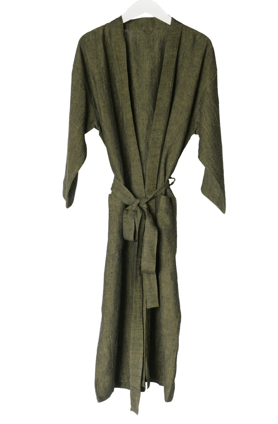 Bianca Lorenne Ruscello Deep Moss Housecoat - Soft Cotton Linen Blend